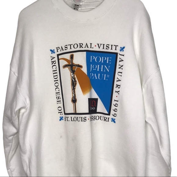 Vintage Pope John Paul ll Sweatshirt XL - Picture 1 of 7